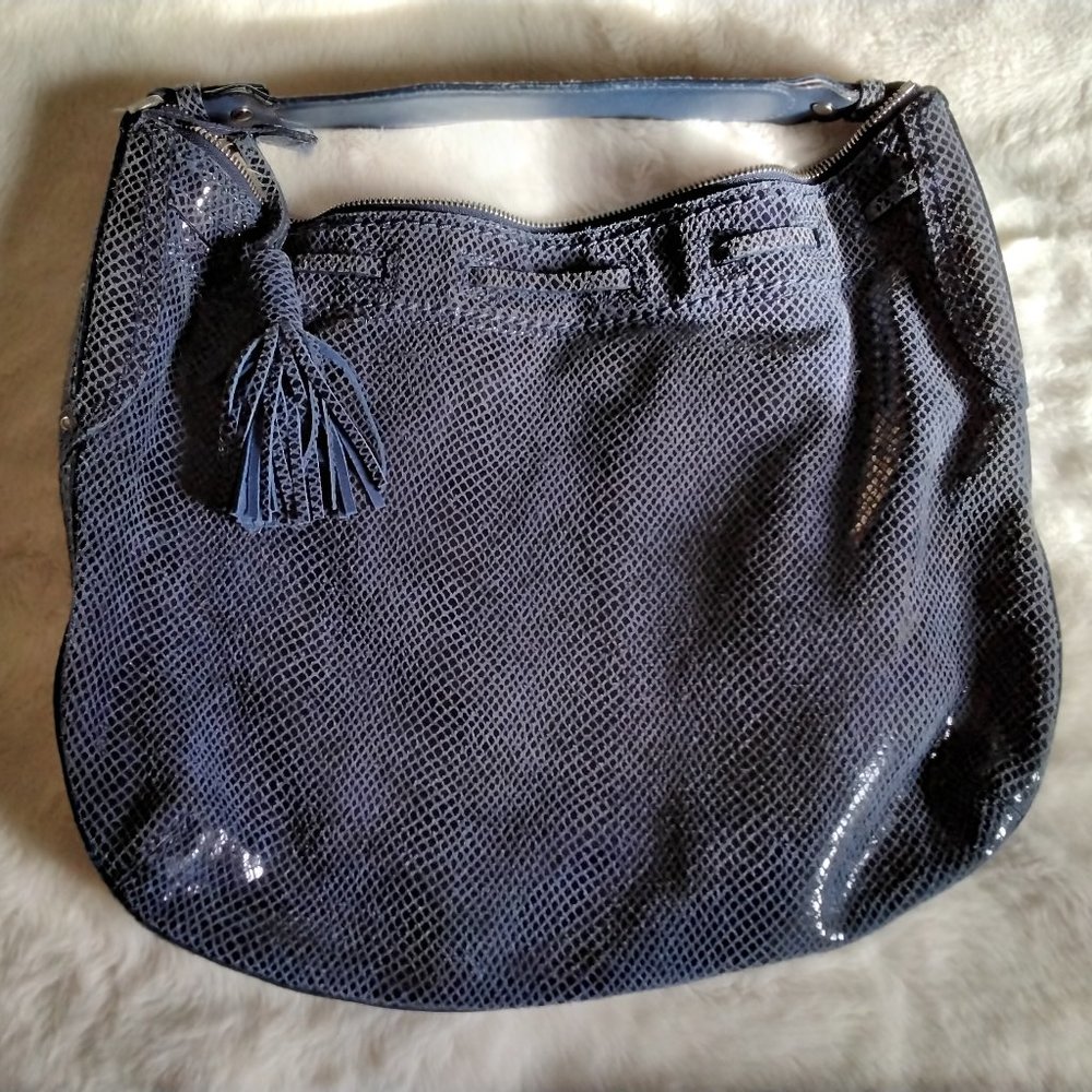 Cole haan embossed  leather shoulder bag